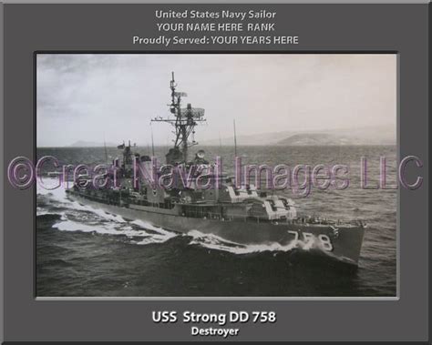Uss Strong Dd 758 Personalized Navy Ship Photo 2 ⋆ Us Navy Veteran
