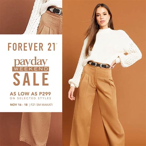 Follow forever 21 on facebook, twitter (f21malaysia), google+, youtube, pinterest, instagram and the forever 21 blog. Forever 21 Pay Day Weekend Sale November 2018 | Manila On ...