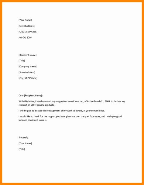 Chef Resignation Letter Template