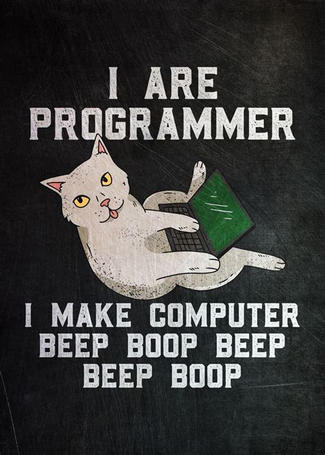 Programmer Cat Poster By Posterworld Displate Cat Posters Poster