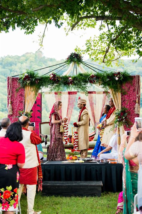 Outdoor Hindu Wedding Ceremony At Richwood On The River Wedding