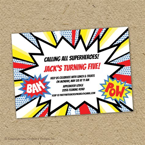 Less Ordinary Designs Jacks Superhero Comic Book Birthday Party