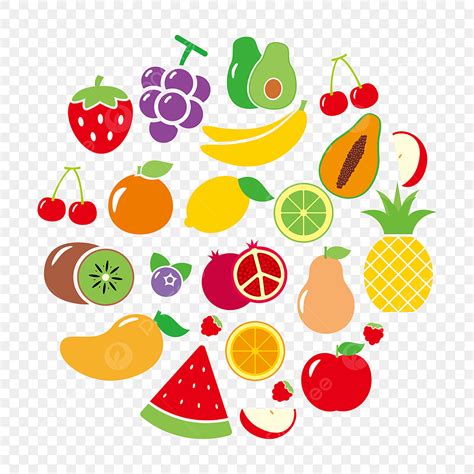 Fruit Set Vector Design Images Set Of Fruits Vector Colorful Flat