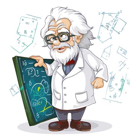 ª Matemática Vetor Png Adesivo Clipart Um Velho Cientista Com Um
