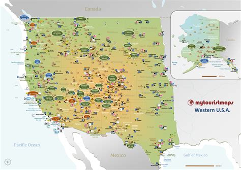 Western Usa Travel And Tourism Attractions Map Wanderlust