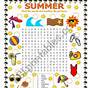 Summer Word Search Sheets