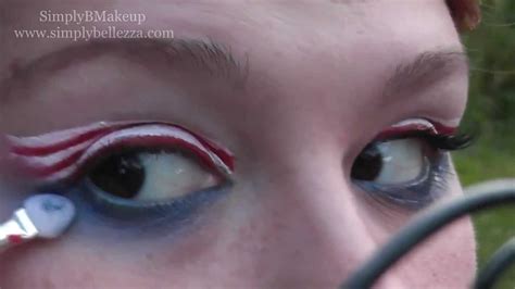 Patriotic Makeup American Flag Eye Makeup For Hoodeddeep Set Eyes