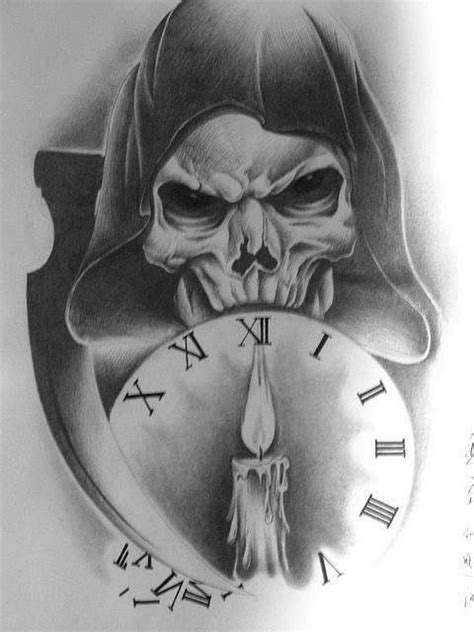Grim Reaper And The Clock Tattoo Im In Love With This Skulls
