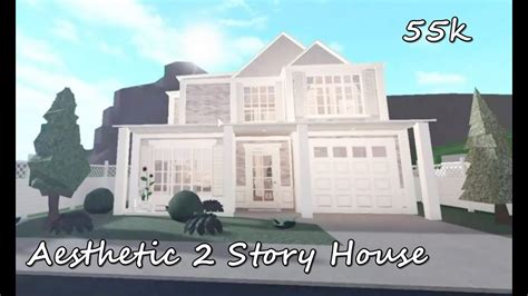 Bloxburg│aesthetic 2 Story House 55k│speed Build Youtube