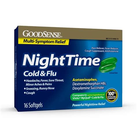 Goodsense® Night Time Cold And Flu Multi Symptom Softgels 16 Ct