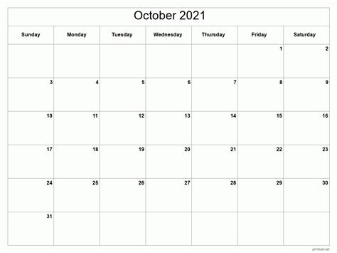 October 2021 Calendar Free Pdf Printable Calendar Printables Free
