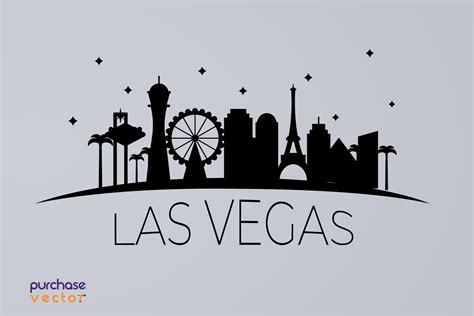 Las Vegas Skyline Silhouette Vector At Collection Of
