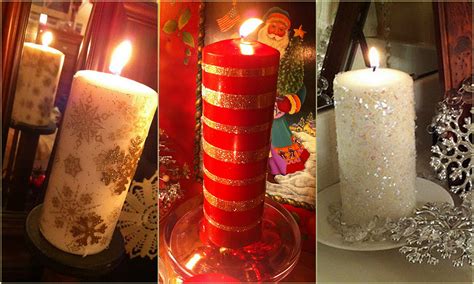 Diy Three Embellished Candle Tutorials Tissue Paper Glitter Candles