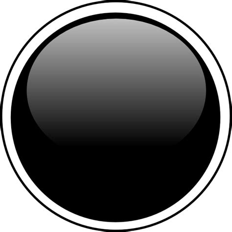 Glossy Black Circle Button Clip Art At Vector