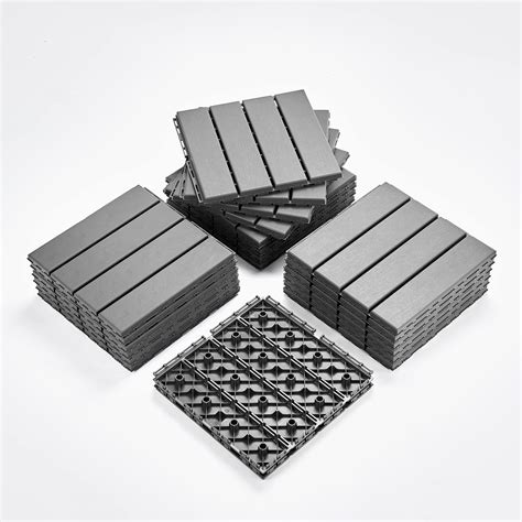 Pandahome Sq Ft Plastic Interlocking Deck Tiles Outdoor All Weather X All New Pp