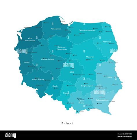 Vector Isolated Illustration Simplified Administrative Map Of Poland