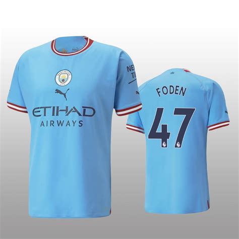 Phil Foden 2022 23 Manchester City Home Jersey Authentic Sky Blue