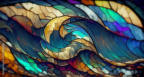 Colorful Stained Glass Window Abstract Stained Glass Background Art Nouveau Decoration For