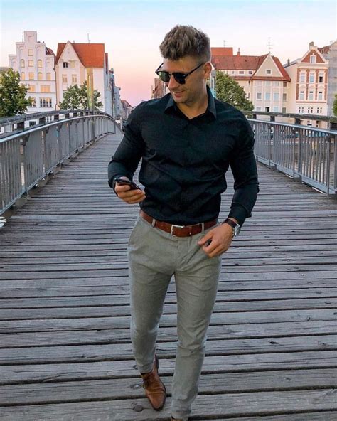 Https://wstravely.com/outfit/black Button Up Shirt Outfit Mens