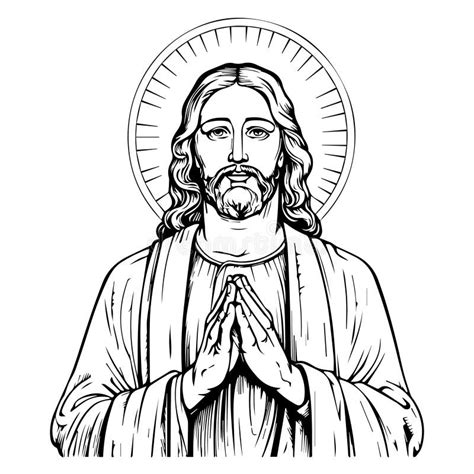 Jesus Christ Savior Vector Illustration Black Silhouette Of Jesus