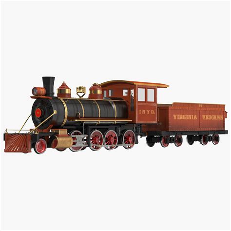 Steam Train With Wagon 2 3d Model 3d Model 89 C4d Ma Obj Max