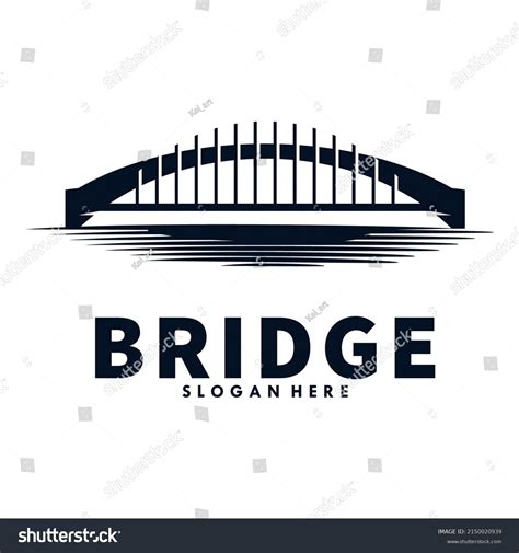 Bridge Silhouette Logo Design Template Stock Vector Royalty Free
