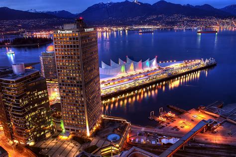 Desktop Hintergrundbilder Vancouver Kanada Nacht Flusse Bootssteg