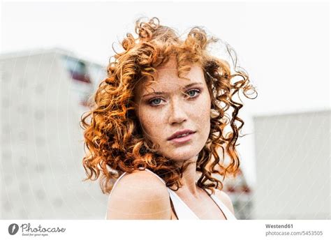 Portrait Of Redheaded Woman Outdoors A Royalty Free Stock Photo From
