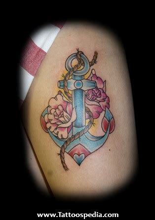 The anchor tattoo was then used to identify different generations of enlisted servicemen, allowing a son, his father, and his grandfather, to proudly display their tattoos as the family tree expanded. Feminine Anchor Tattoo Flowers and anchor tattoo on ...
