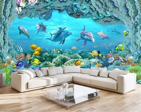 Beibehang Custom 3d Wallpaper Photos Huge Panorama Underwater World