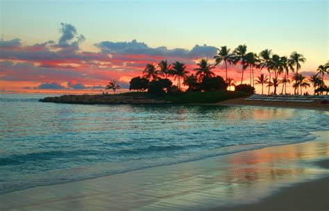 Ko Olina Beach Aulani In Oahu Hawaii Our First Hawaiian Sunset