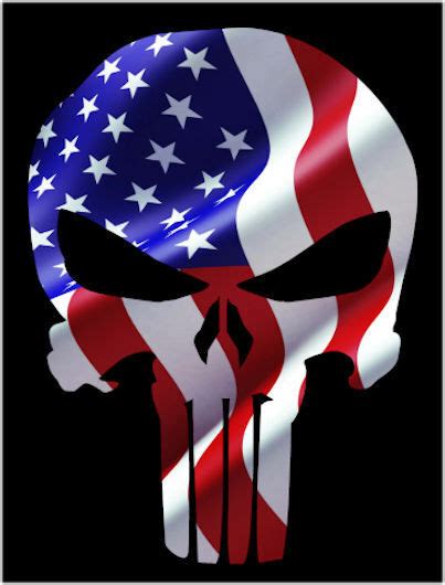 Punisher Waving American Flag Skull Vinyl Decal Sticker Matte Laminated