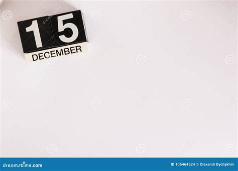 December 15th Day 15 Of Month Calendar On White Background Winter