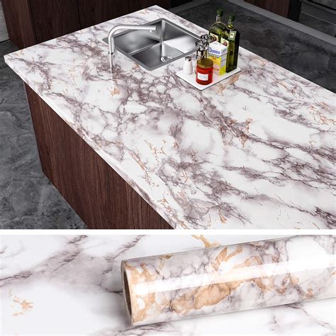 Buy Veelike Grey Marble Contact Paper Counter Top Covers Peel And Stick