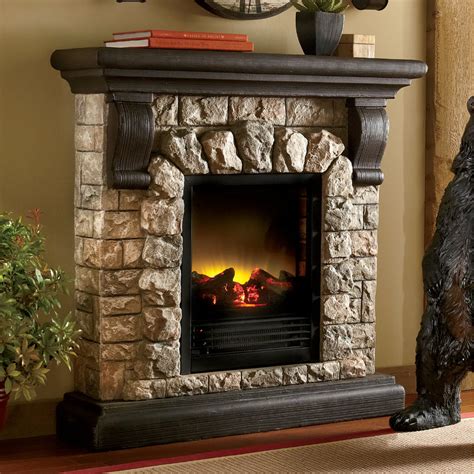 Faux Stone Electric Fireplace Rustic Faux Stone Fireplaces Stone