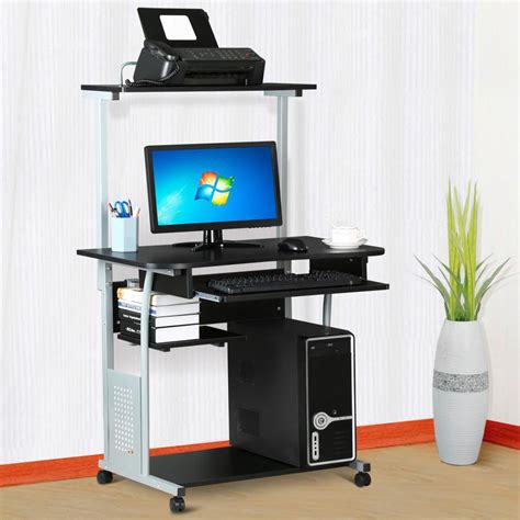 Yaheetech 2 Tier Computer Desk With Printer Shelf Stand Home Office