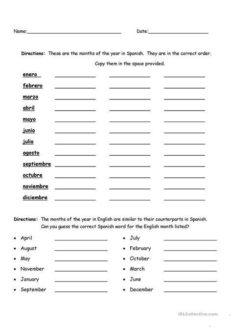 spanish worksheets  beginners db excelcom