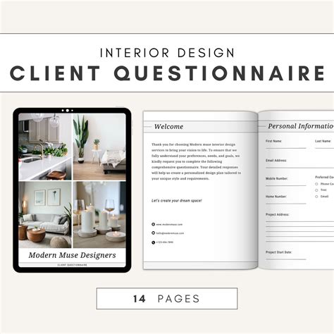 Interior Design Client Questionnaire Residential Client Etsy