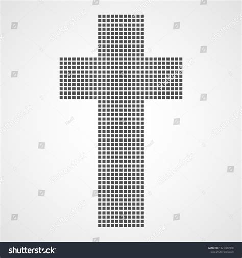 Pixel Art Design Christian Cross Vector Vetor Stock Livre De Direitos