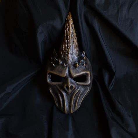 Demon Skull Mask With One Horn T For A Real Man Etsy Skull Mask