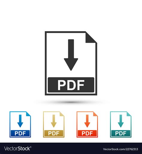 Pdf file document icon download pdf button sign Vector Image