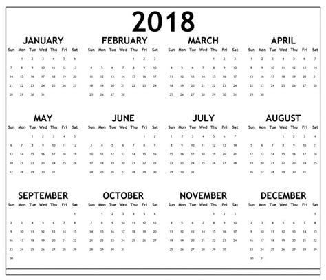 Printable Calendar For 2018 Printable Calendar Blank Calendar