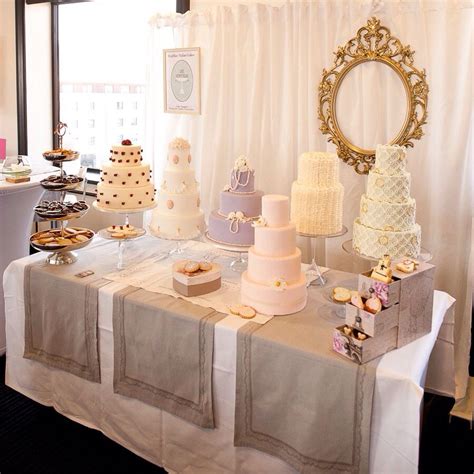 Pretty Set Up Wedding Cake Table Wedding Cake Display Wedding Cake