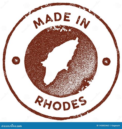 Rhodes Mapy Rocznika Znaczek Ilustracja Wektor Ilustracja Złożonej Z
