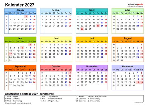 Kalender 2027 Zum Ausdrucken Als Pdf 19 Vorlagen Kostenlos