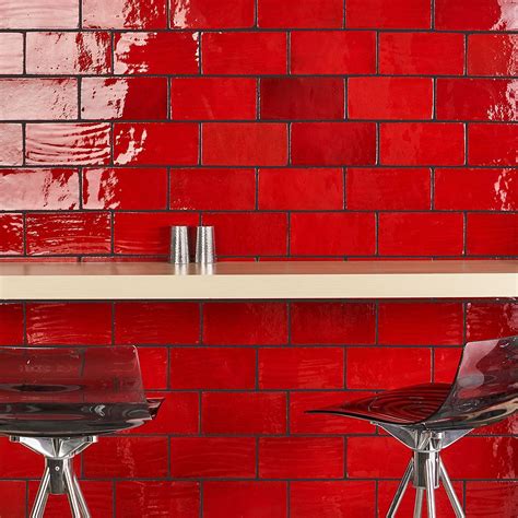 Sample Emery Selenium Red 4x8 Handmade Ceramic Subway Tile For Wall And Floor