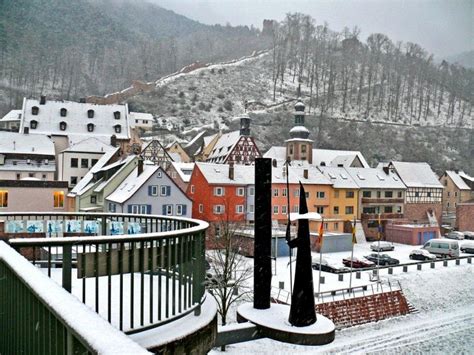 Ansichten Winter Stadt Freudenberg Am Main