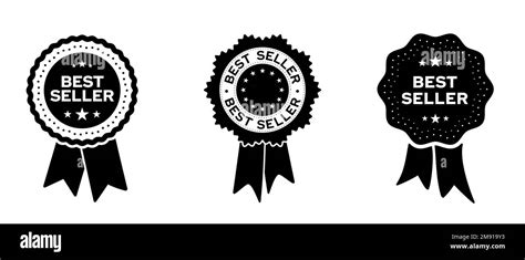 Best Seller Ribbon Badge Icon Set Vector Illustration Stock Vector