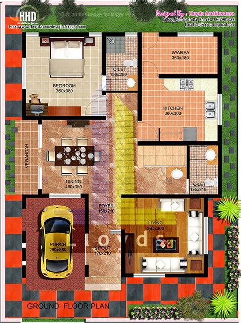 2000 Sqfeet Villa Floor Plan And Elevation House Design Plans