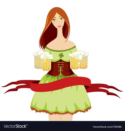 oktoberfest girl beer royalty free vector image